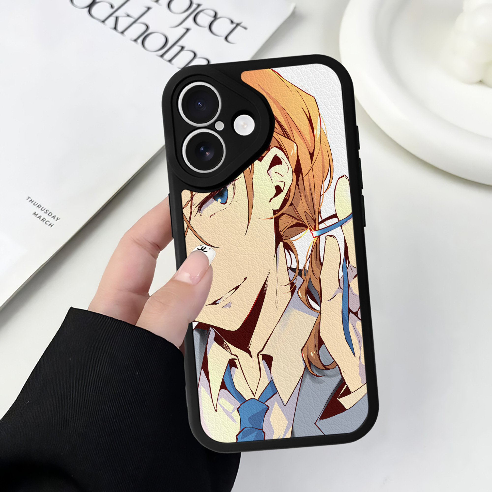 （画像用） 文豪ストレイドッグス Bungo Stray Dogs 【iPhone 16シリーズ対応】シリコンスマホケース（レザー調） 材質：シリコン